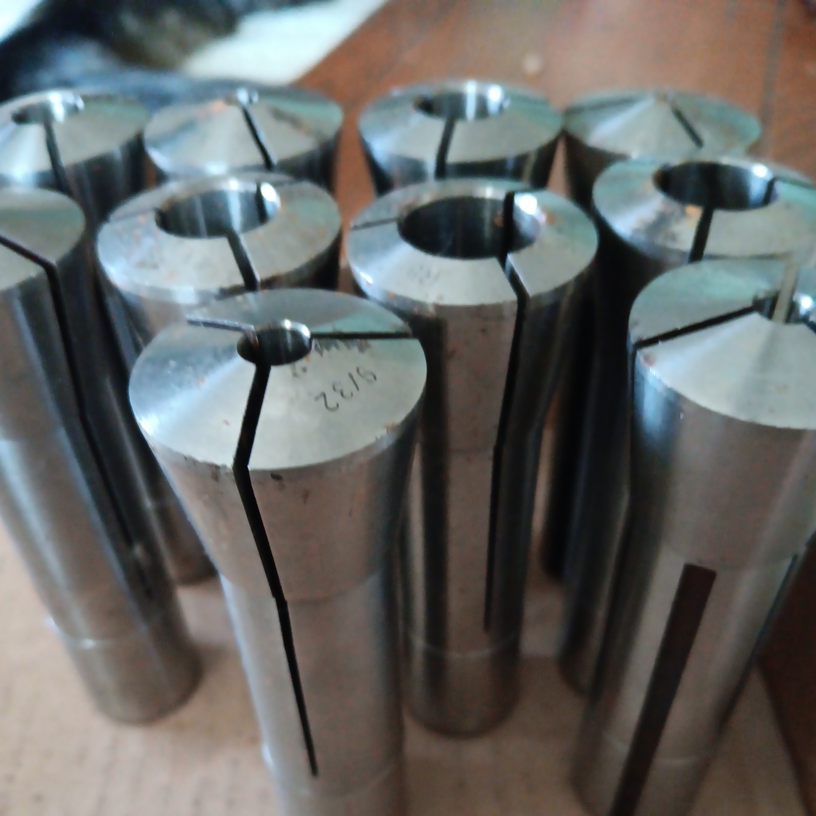 Lot Of 10 Used Assorted R8 Collets/Toolholders - (As Shown) mixed sizes