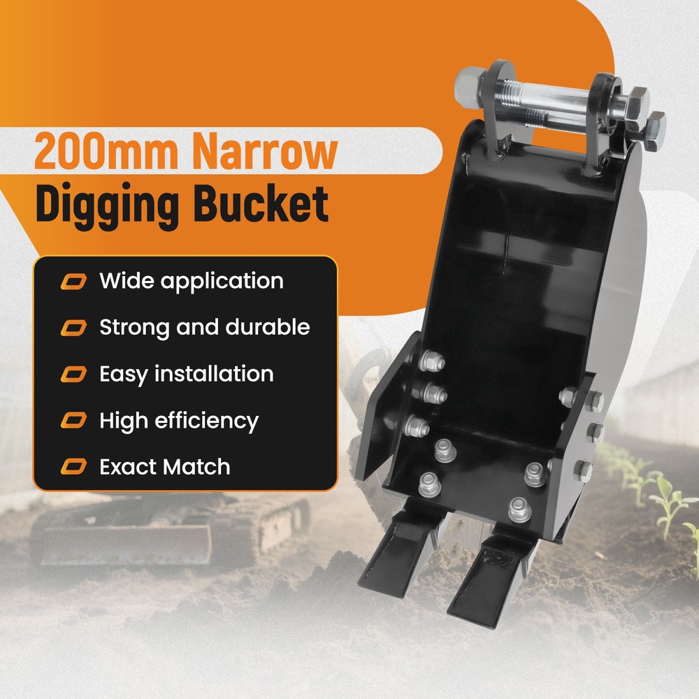 Narrow Bucket Accessory Digger Attachment 2-teeth For For Mini Excavators Digger