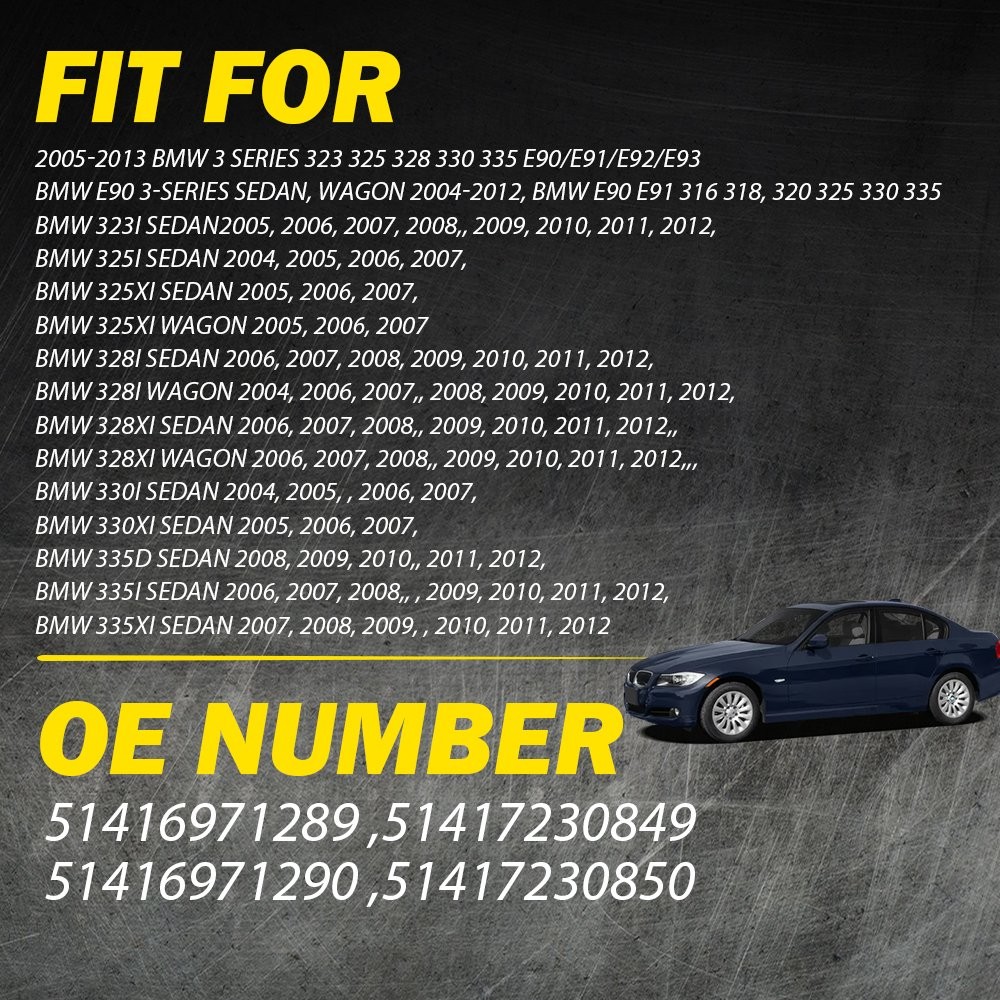 6PCS/Set Interior Door Pull Handle Trim Cover For 2005-2013 BMW E90/E91/E92/E93