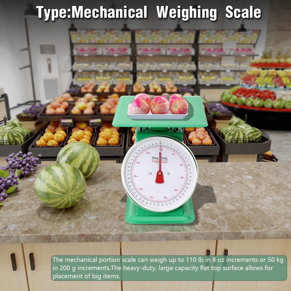 110LBS Mechanical Kitchen Scale Food Scale Portion-Control for Kitchen Deli
