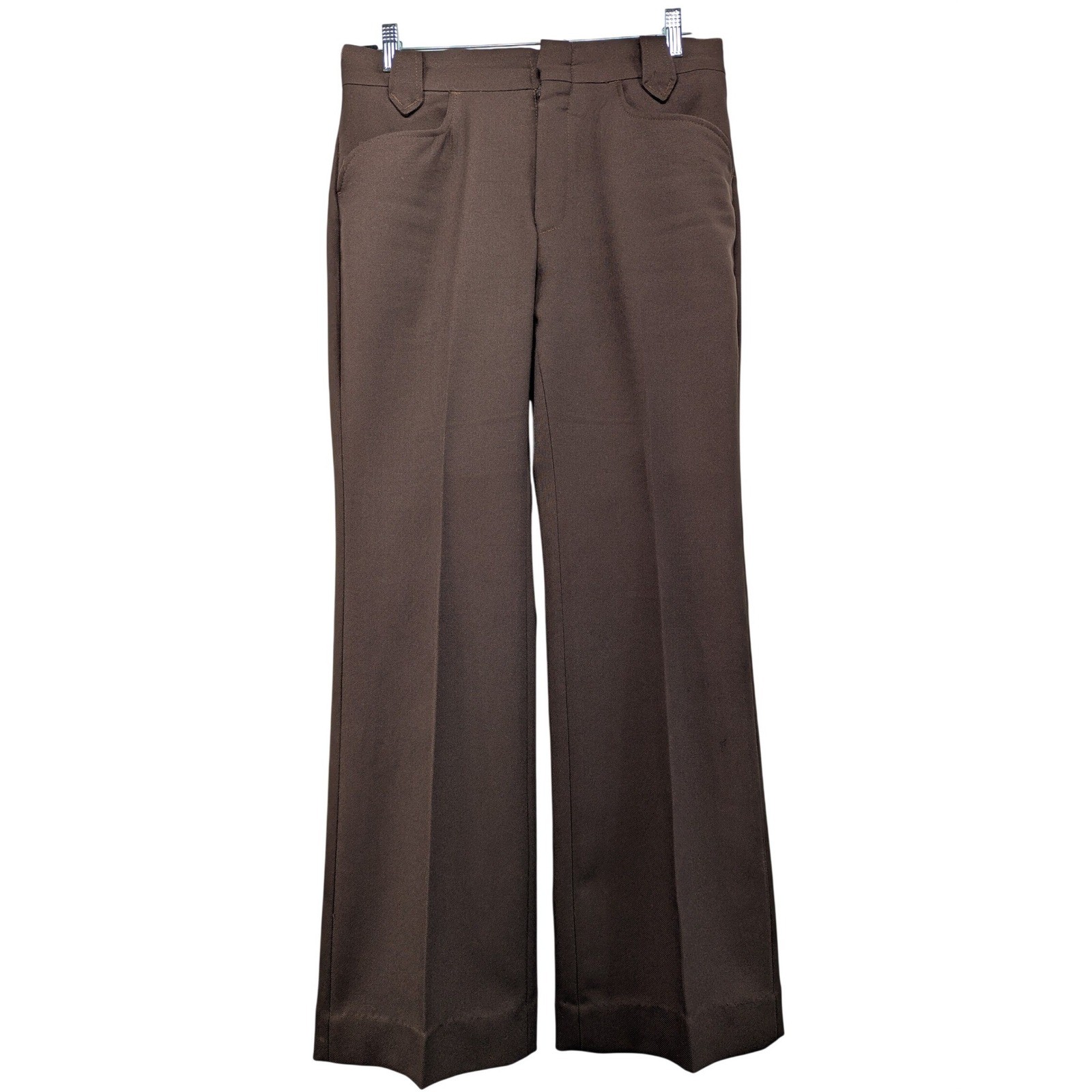 Vintage Wrangler Mens Brown Western Dress Slacks Wide Leg USA Made 32x31 WS100BN