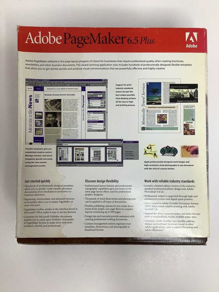Adobe PageMaker 6.5 Plus Macintosh Business Page Layout Windows Complete