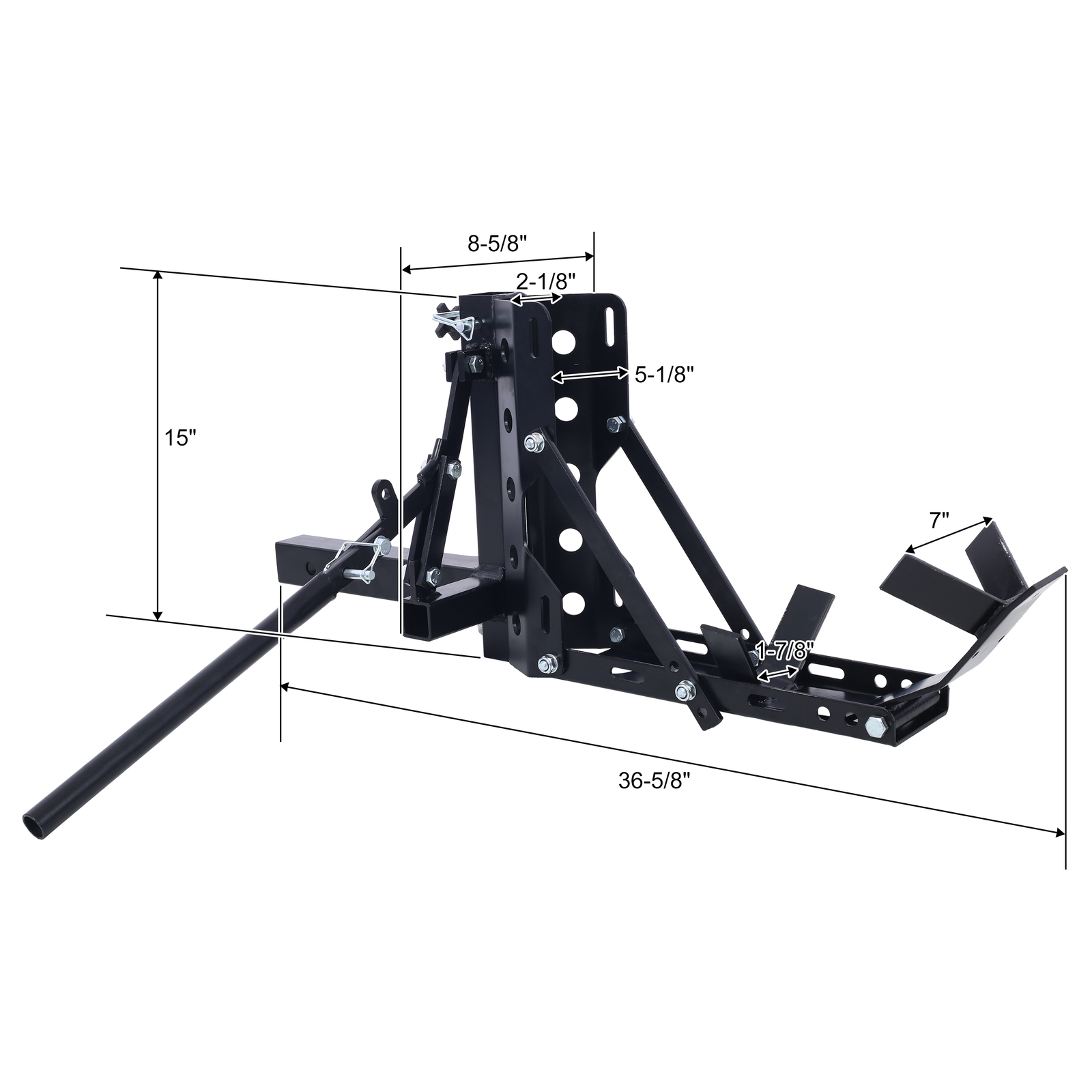800LBS Motorcycle Trailer Hitch Scooter Hauler Mount Rack 2" Tow Carrier