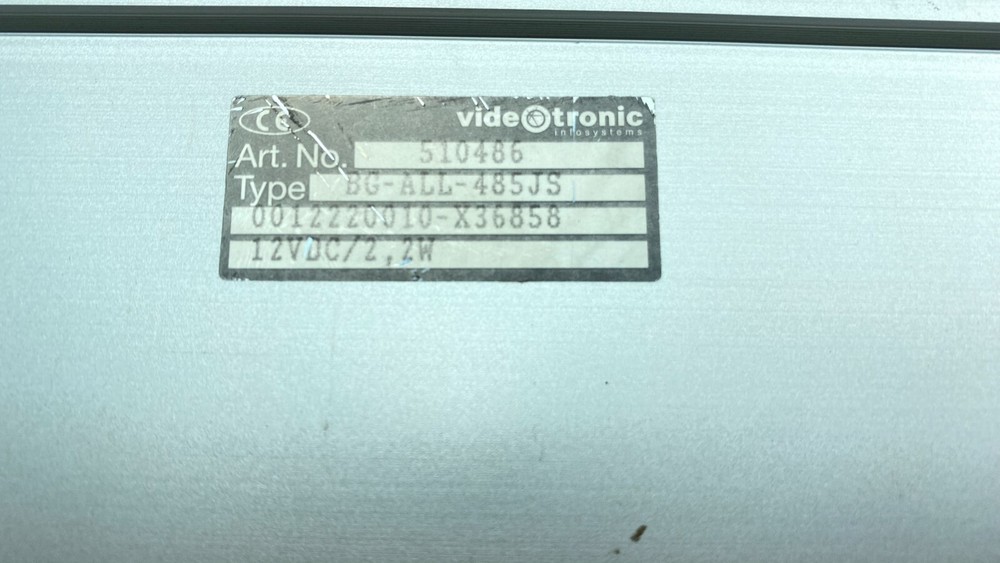 Videotronic Type BG-ALL-485JS info systems