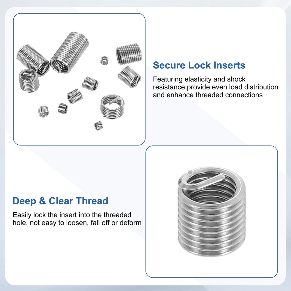 20pcs Wire Thread Inserts 10#-32 UNF 2D 9.6mm Helical Threaded Sleeve