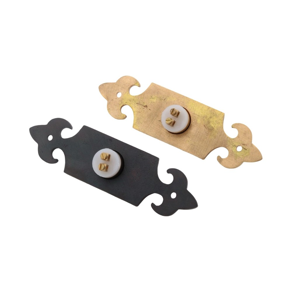 Solid Brass Fleur De Lis Doorbell with Rough Hammered Texture Bronze Finish