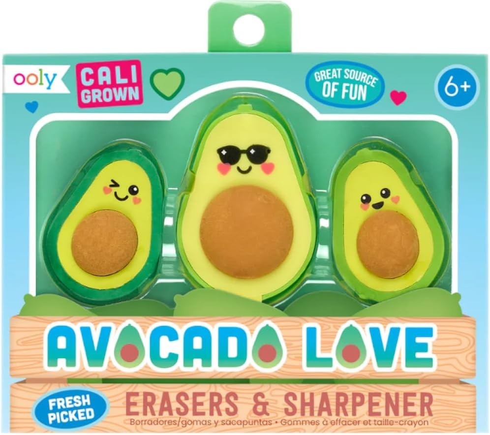 OOLY : Avocado Love - Erasers & Sharpener