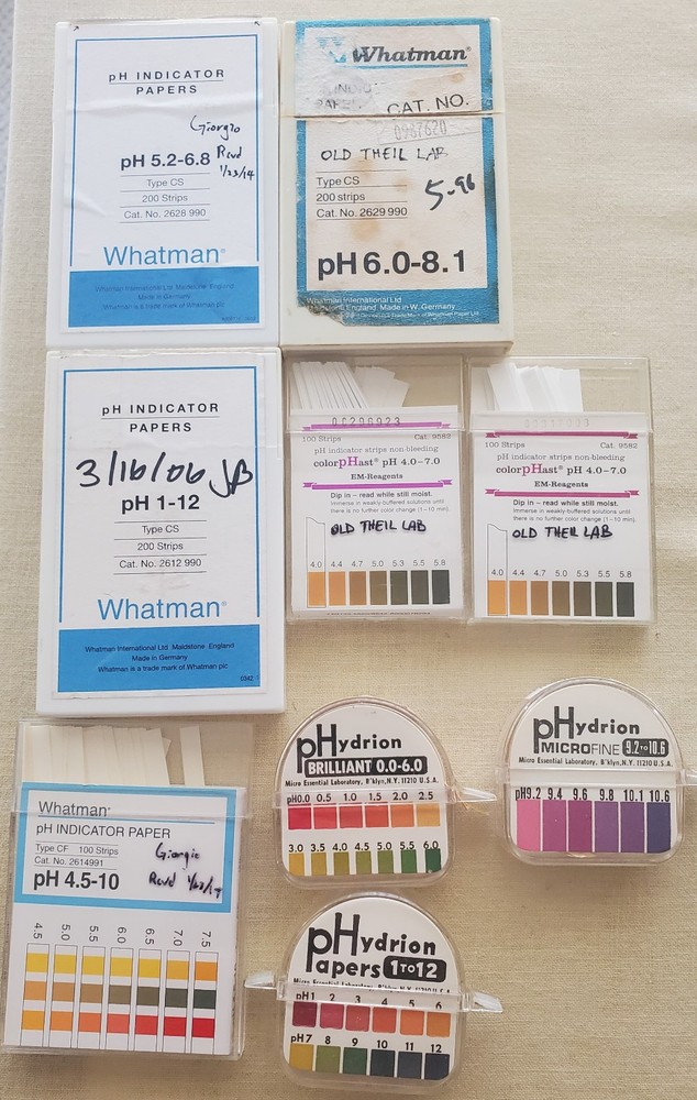 pH Indicator Paper - 9 Miscellaneous boxes with different ranges