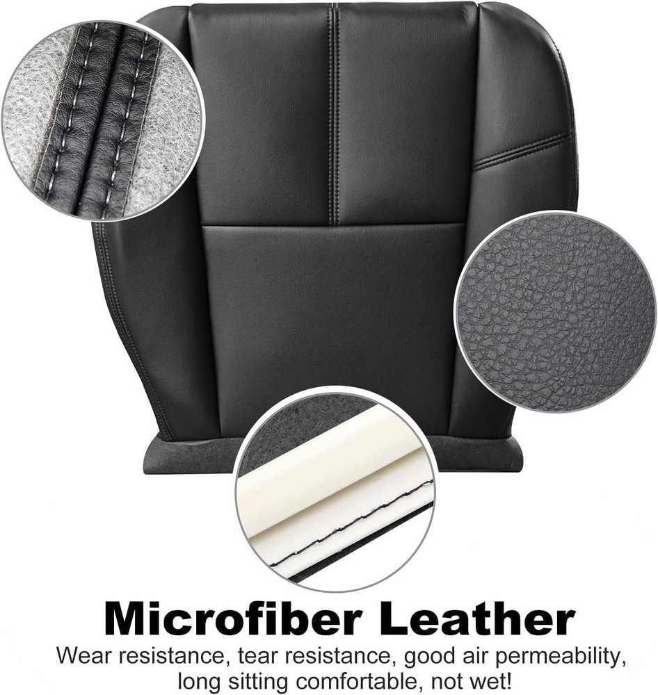 Driver Side Bottom Replacement Leather Black Driver Side Bottom & Foam Cushion