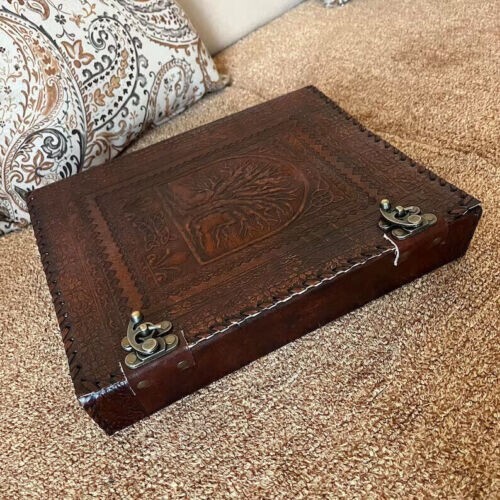 Leather 3 Ring Binder Grimoire Binder Leather Binder Cover Notebook Offic Folder