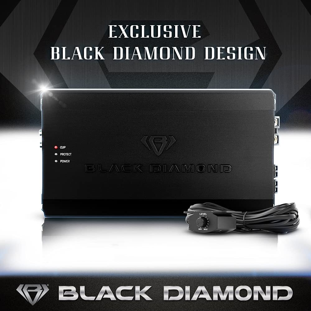 Black Diamond 2 x 12" Car Subwoofer Bundle with Monoblock Amplifier