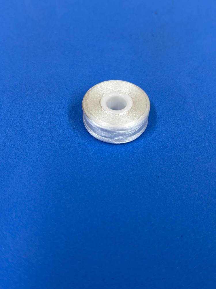 White Polyester Prewound Bobbin Thread, 144pcs, 145 yds, Size L, Sideless