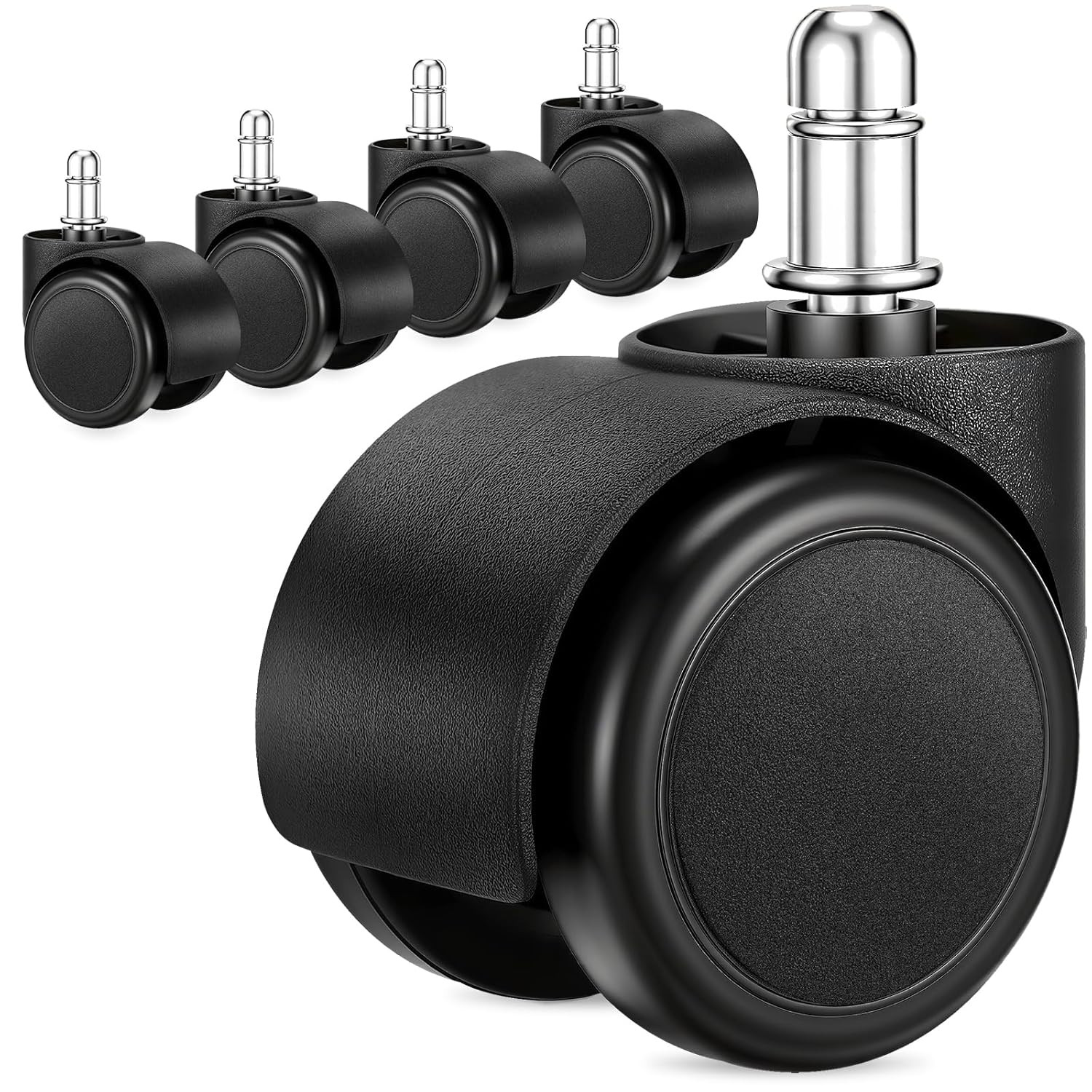 2 Inch Office Chair Casters Wheels Heavy Duty, 5 Pcs Chair Wheel Replacement, Mu