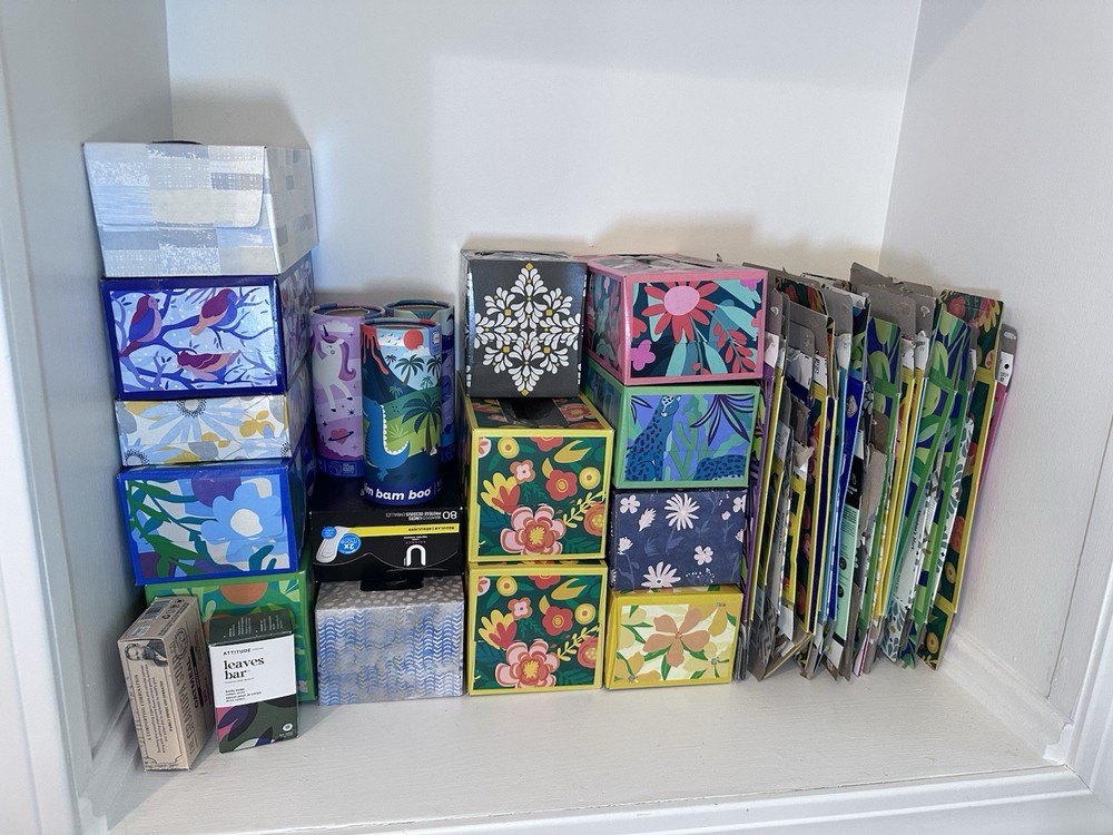 Lot of 55 Empty Cube Rectangle Shaped Tissue Boxes Good For Crafting Projects