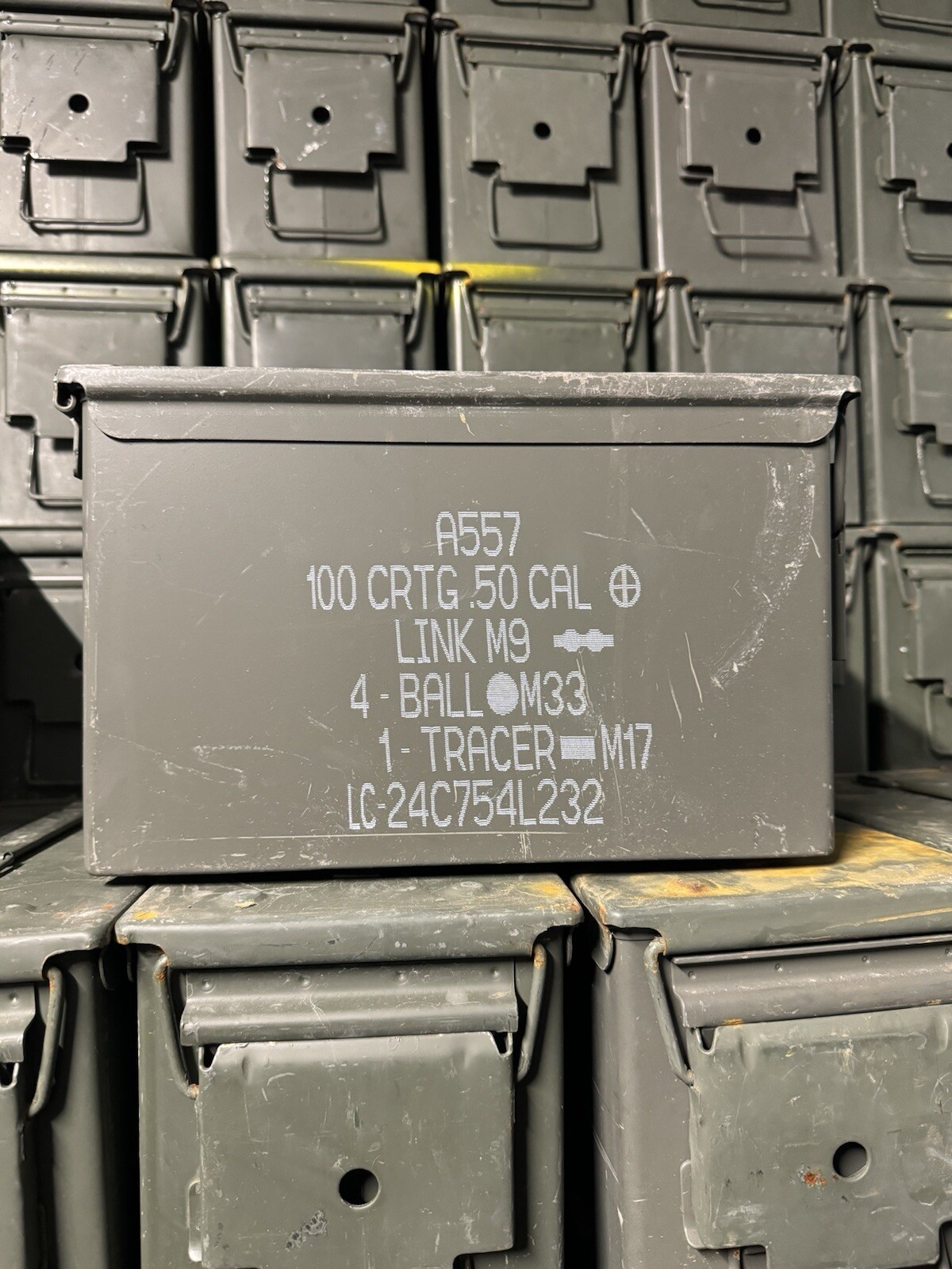 Lot Of (2) M2A1 / M2A2 USGI Metal Ammo Can Box