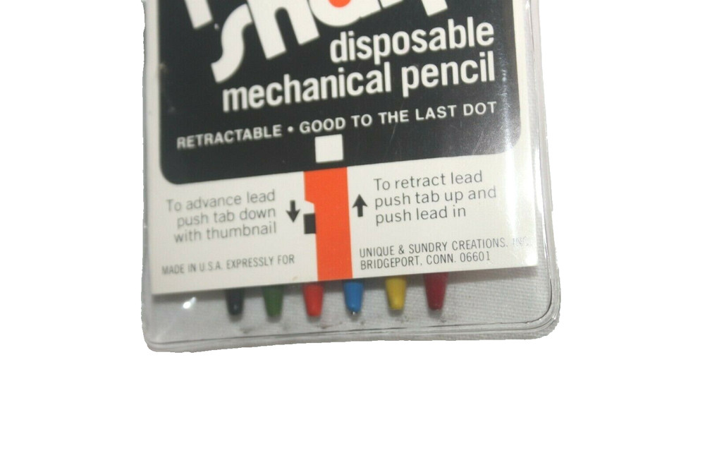 6 Vintage Perma Sharp Disposable Mechanical Pencils