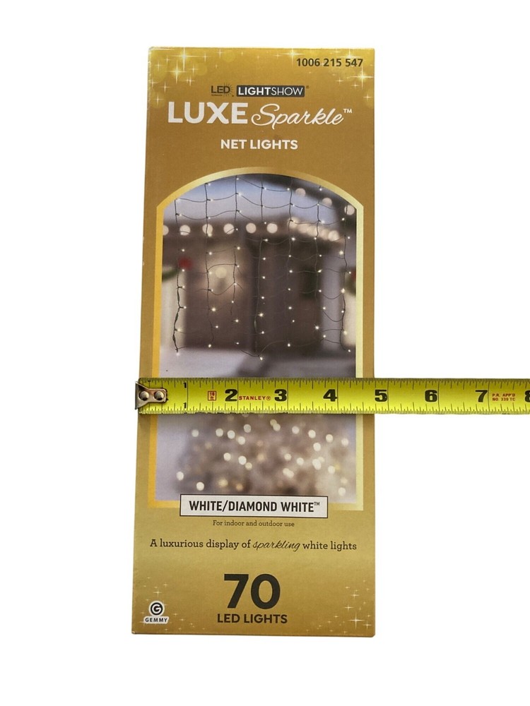 LED Light Show Luxe Sparkle Net Lights Diamond White