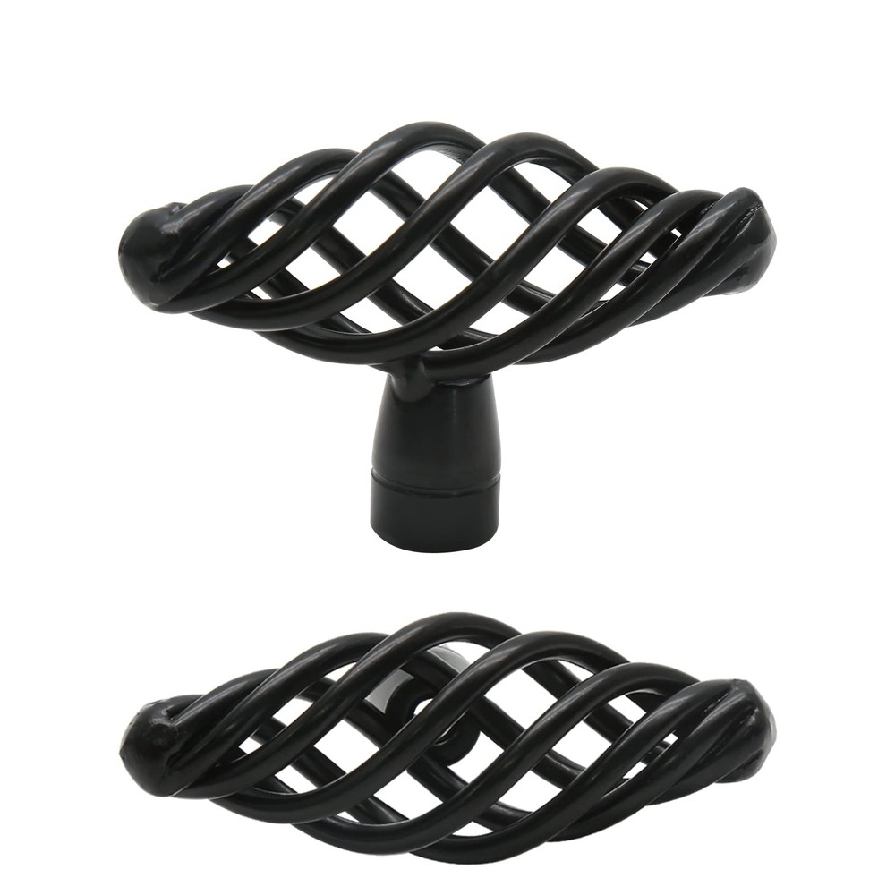 12 Pack Oval Birdcage Cabinet Knobs, 2" Length Drawer Pulls, Iron Handles, Fl...