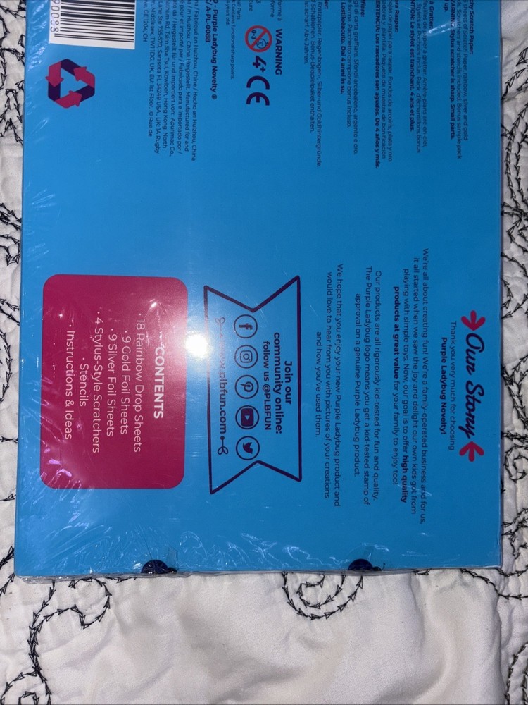 Purple Ladybug Novelty Scratchy Scratch Paper 36 Combo Pack