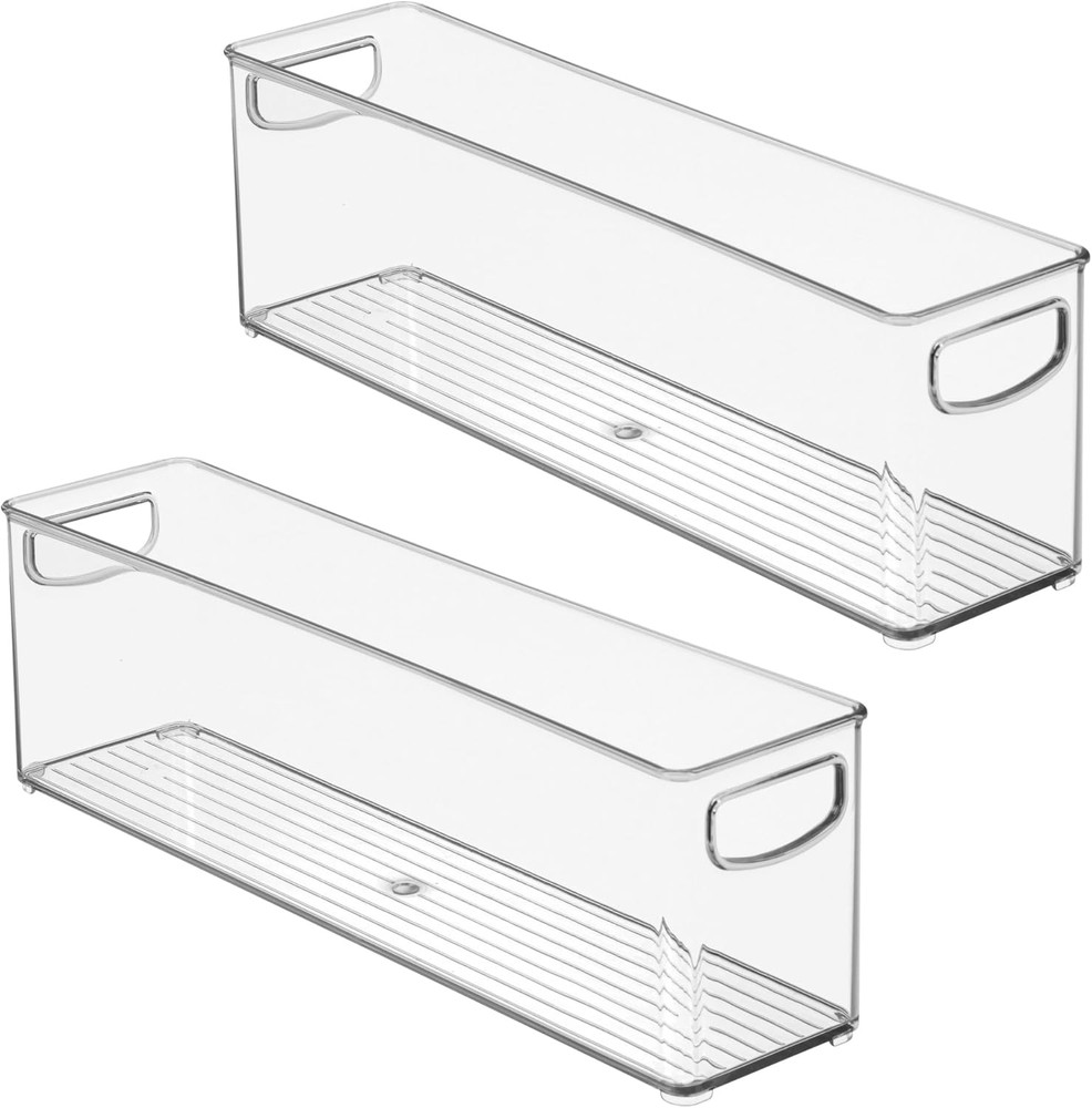 Interdesign Plastic Stackable Pantry Bin - Storage Bin with Handles for Cabinet