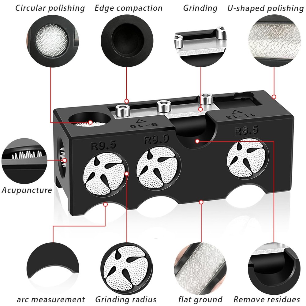 11in1 Billiard Pool Cue Tip Shaper Large Small Tips Maintenance Kit Tool