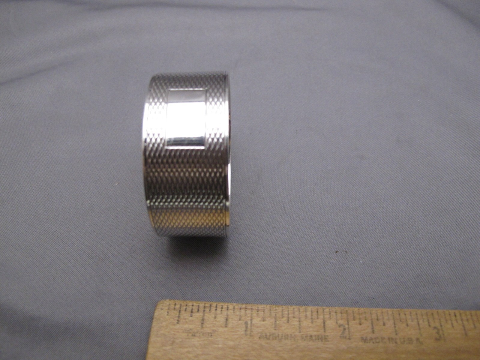 Good ENGLISH Engine Turned Sterling NAPKIN RING-NO MONO-L Ltd, Birmingham 1957-8