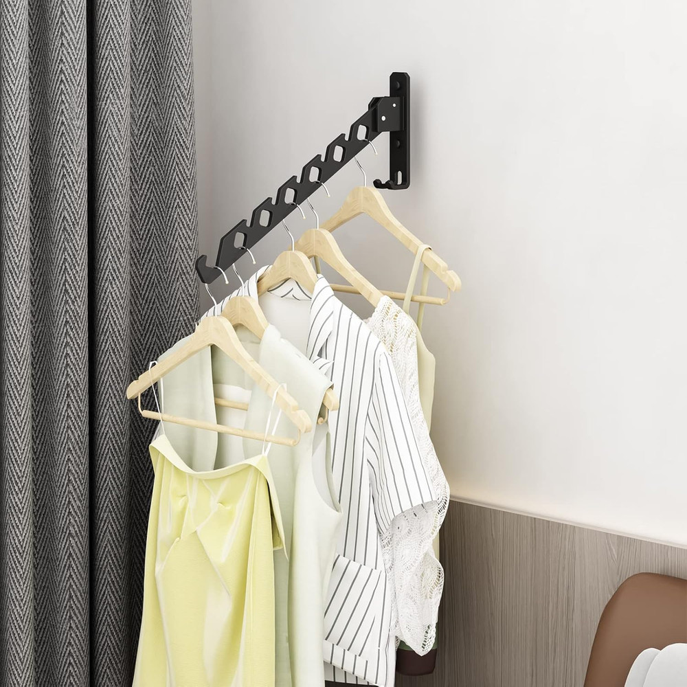 Wall Mounted Clothes Drying Rack, Wall Clothes Hanger Foldable, Laundry Hanger H