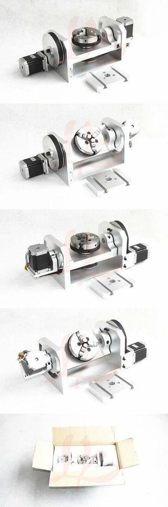CNC Router Machine Rotary Indexer Table 4th & 5th Rotational Axis W/ Chuck,