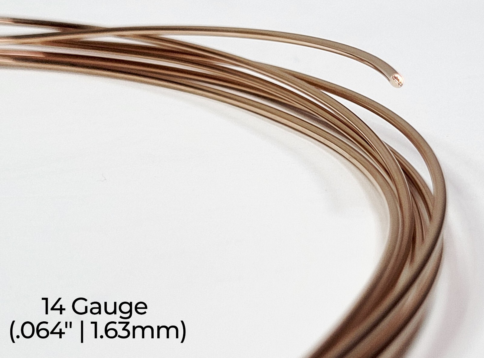 14/20 Rose Gold-Filled Wire | Round | Dead Soft | 10-30 Gauge | 1-10 ft | USA