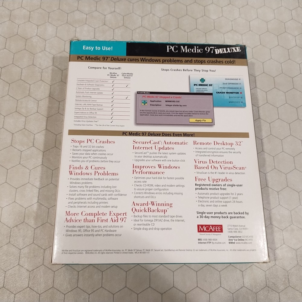 McAfee PC Medic 97 Deluxe, Windows 95 CD-ROM, 1997