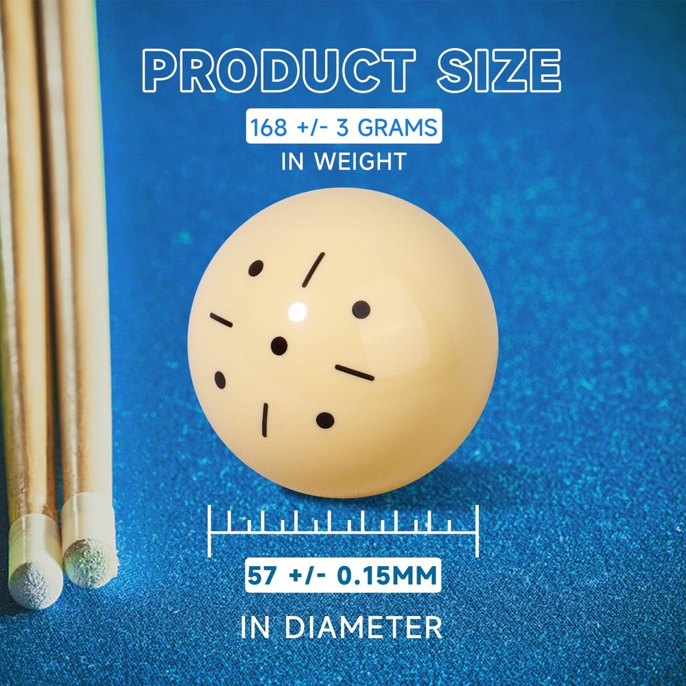 Black Dot Blue Dot Practice Training Cue Balls, AAA-Grade PRO Cup Standard P...