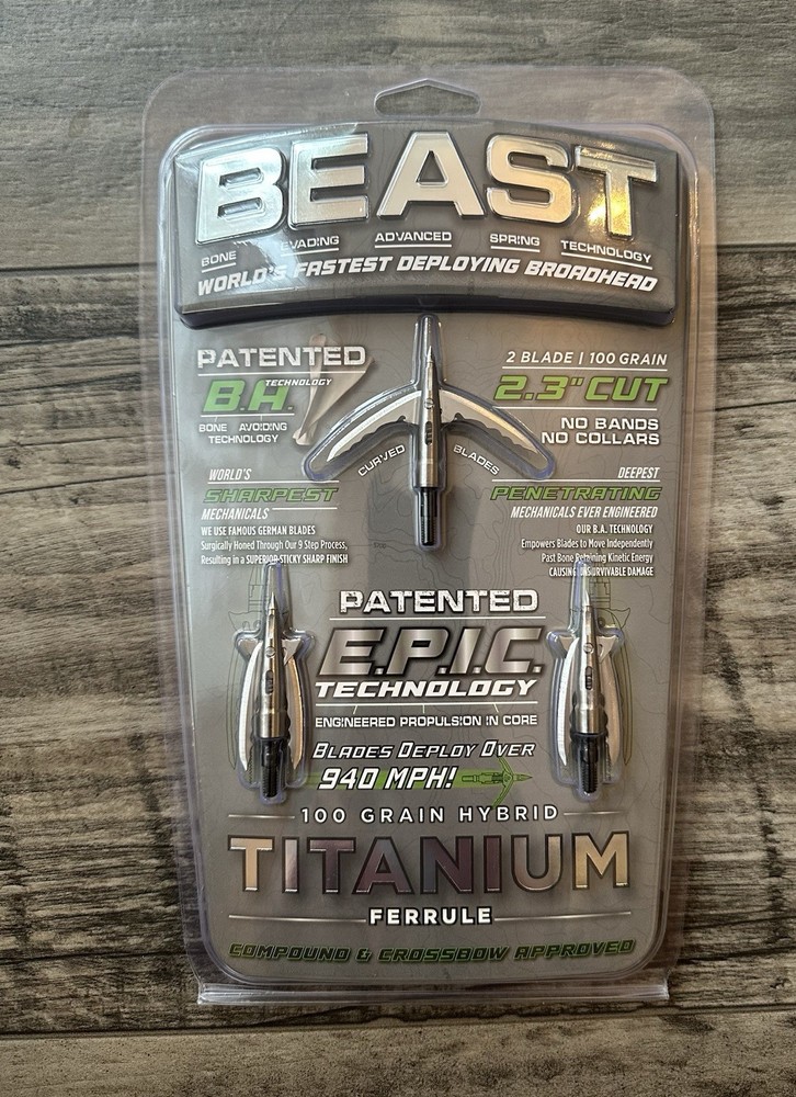 BEAST Titanium 100gr 2.3” (3 pack)