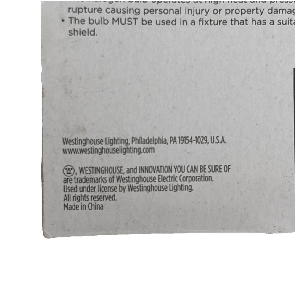 Westinghouse Halogen 50W Light Bulb # 04738