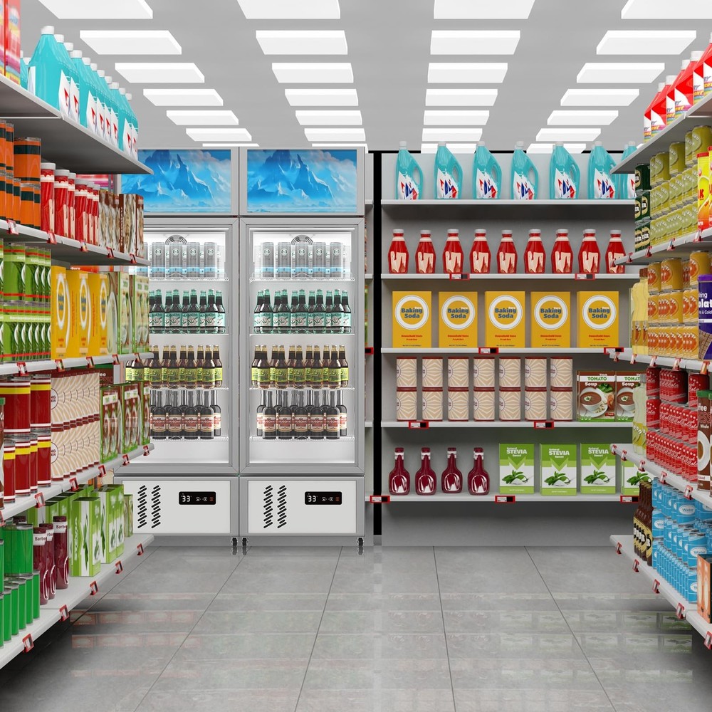 10.5 Cu.Ft Commercial Display Refrigerator, Beverage Refrigerator Merchandiser