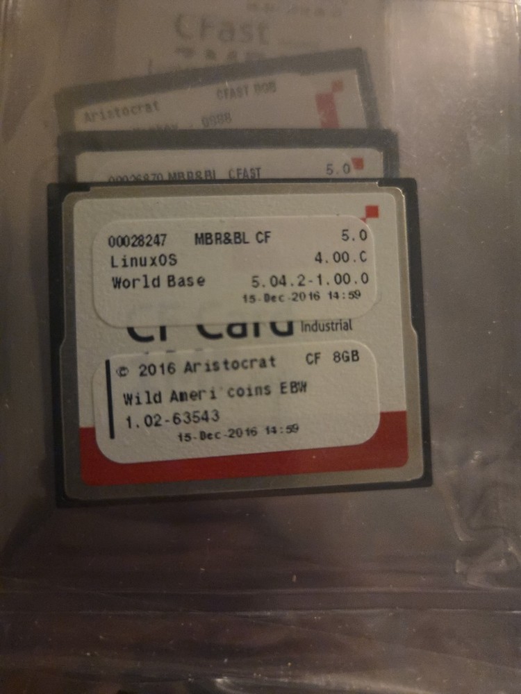 Aristocrat Software Game Wild Ameri Coins EBW 1.02-63543