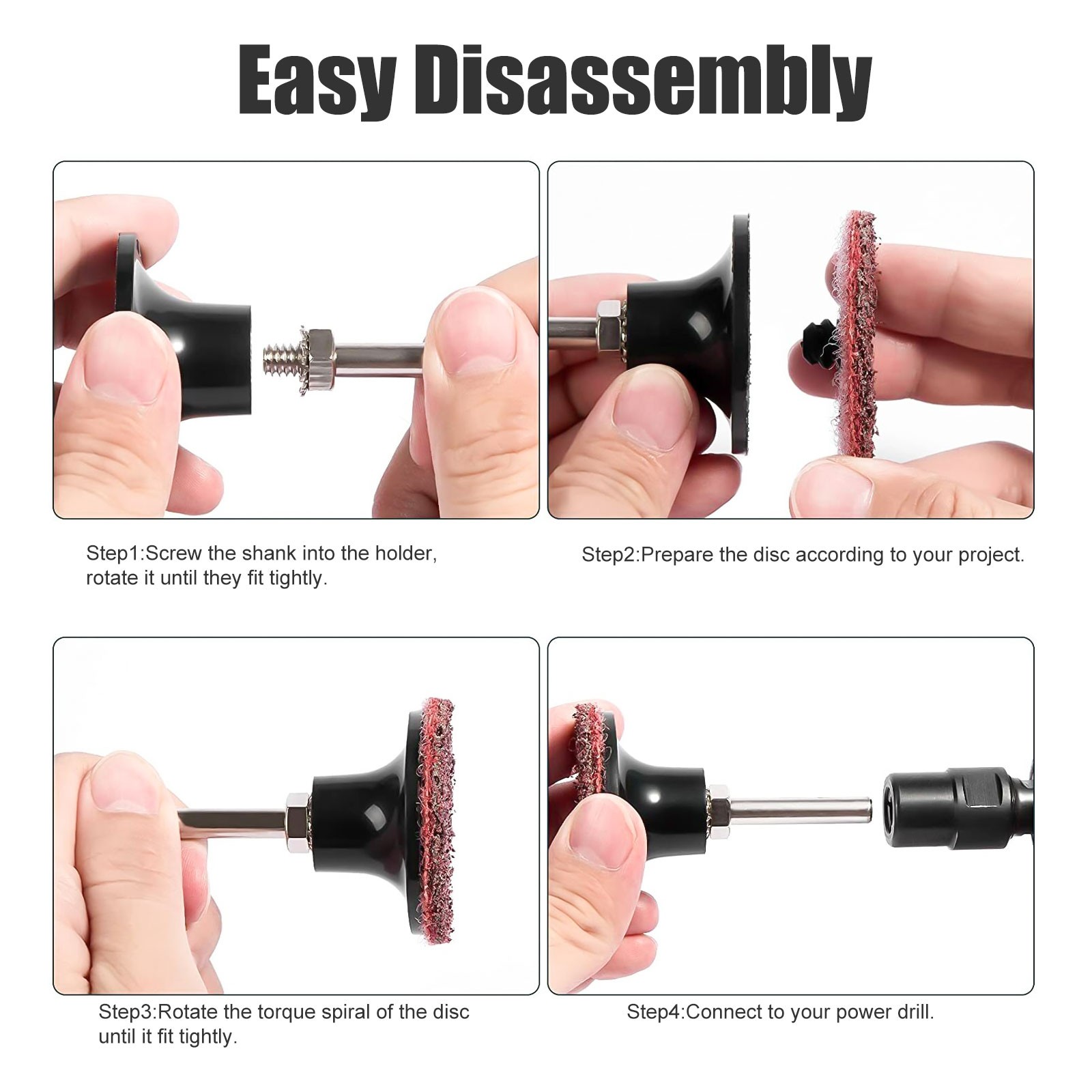 50Pc 2" Medium Roloc Scotch Pads Roll Lock Surface Sanding Disc US