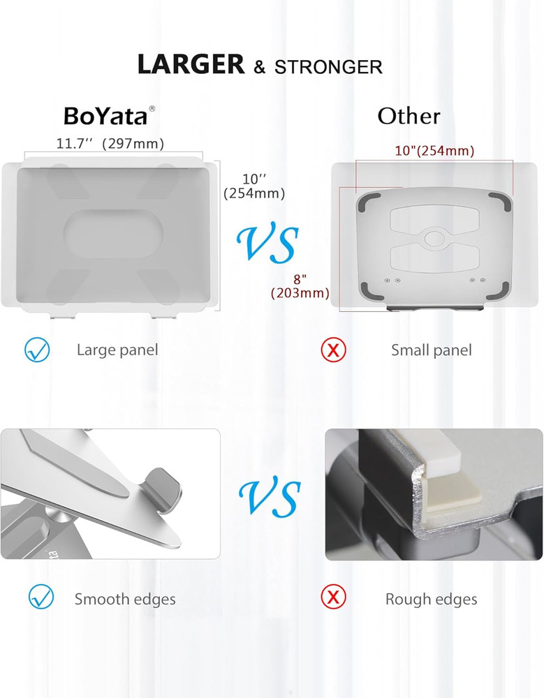 Laptop Stand, Adjustable Multi-Angle Laptop Holder, Compatible for Laptops up to