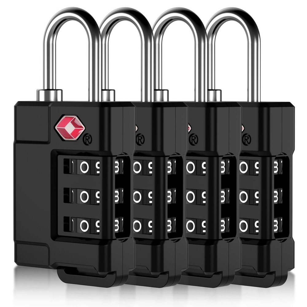 TSA Approved Cable Luggage Locks Plastic 4PCS