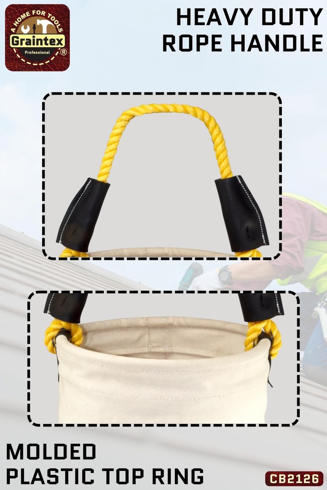 CB2126 Utility Plastic Bottom Canvas Bucket