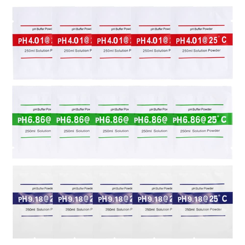 Nynelly 15 Pack pH Meter Buffer Solution Powder 6.86, 4.01, 9.18 for...