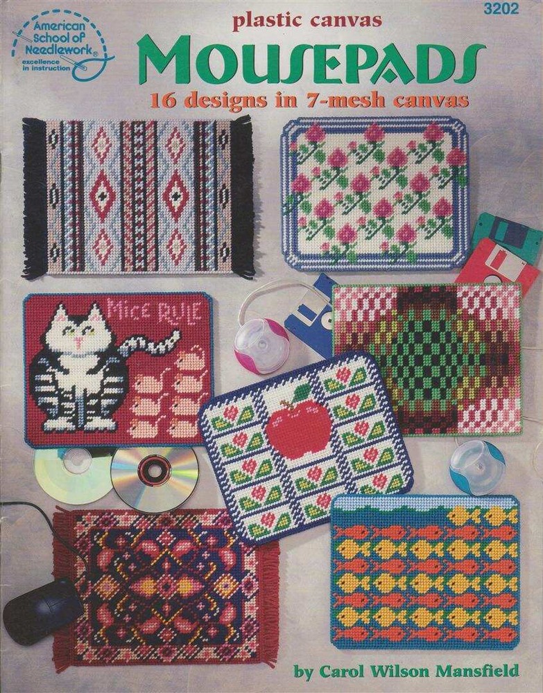 OOP!!! PLASTIC CANVAS MOUSEPADS 16 DESIGNS SUPER CUTE!!!