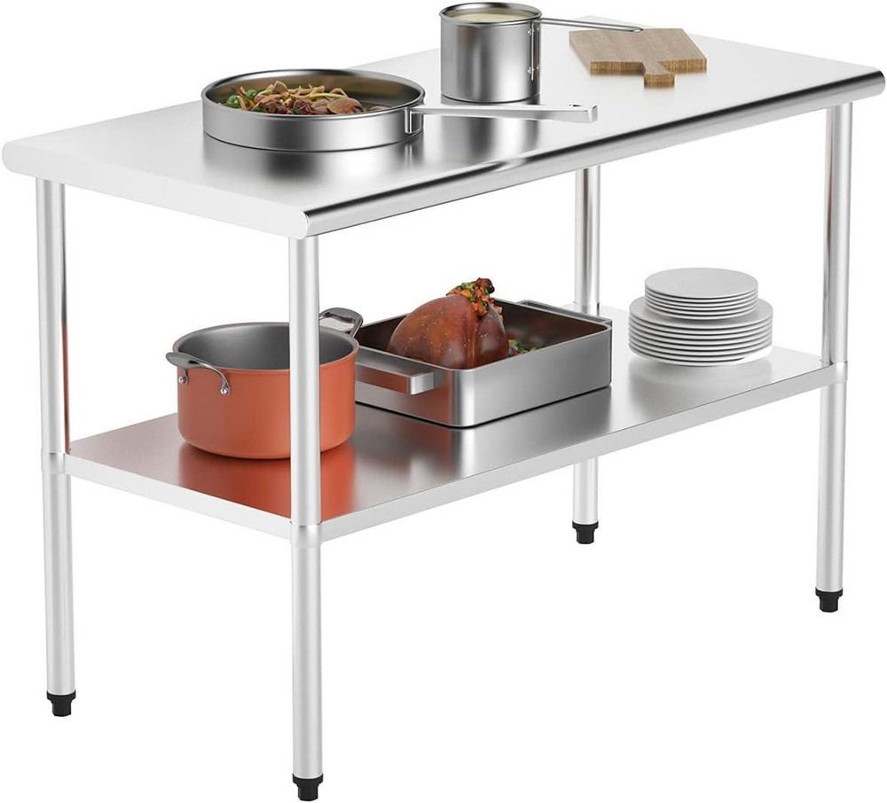 48'' x 24'' Stainless Steel Table for Kitchen Prep & Work Commercial Worktable