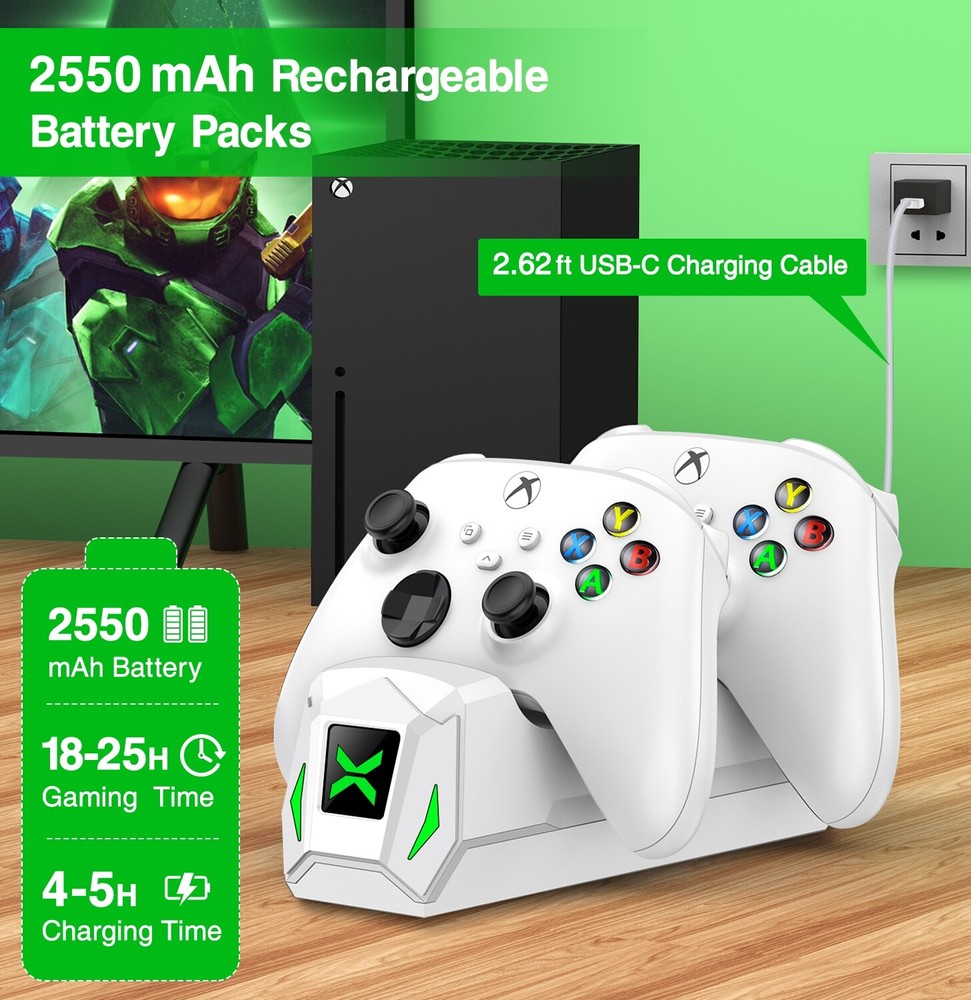 Rechargeable Battery Pack +Charging Dock Station For Xbox Series X/S Controller