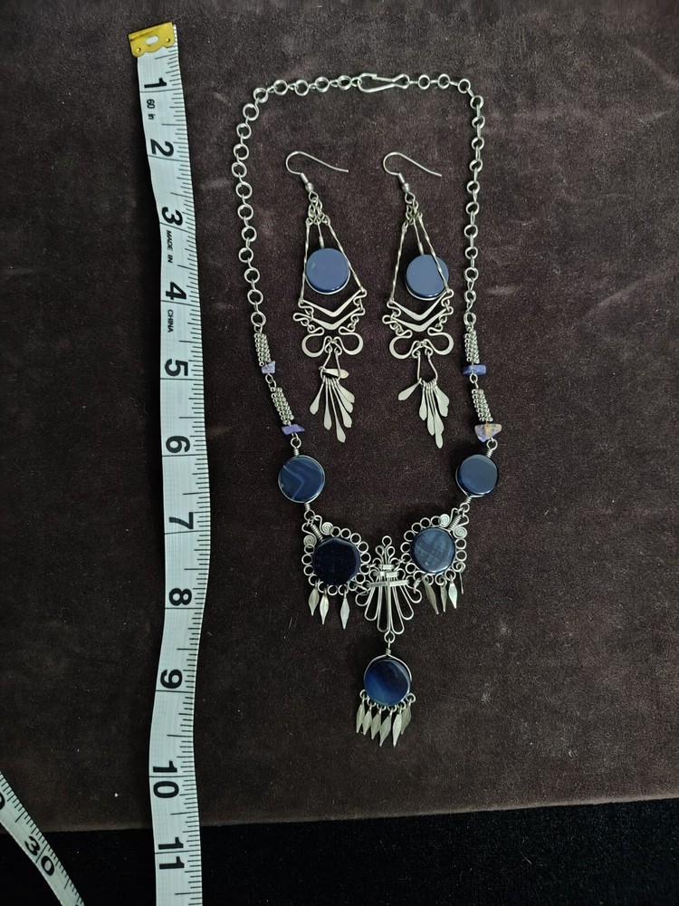 bib necklace earrings