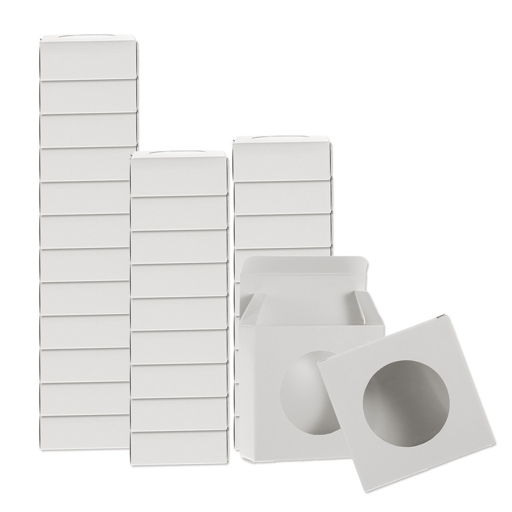 32Pcs Soap Packaging Boxes 3x3x1.2 Inch for Crafts White