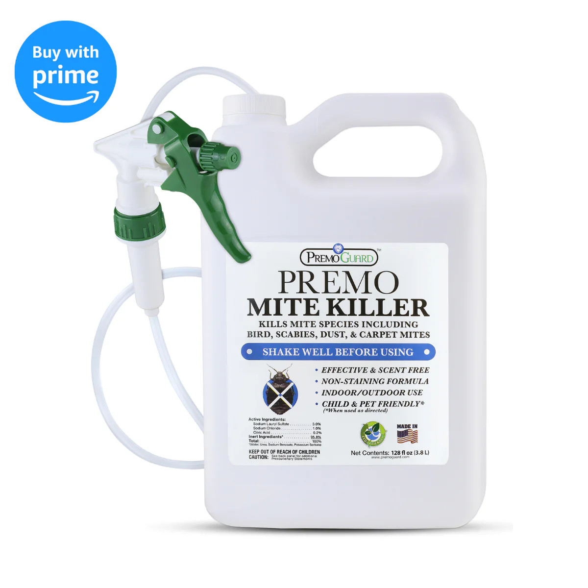 Mite Killer Spray 128 oz - All Natural Non-Toxic - By Premo Guard