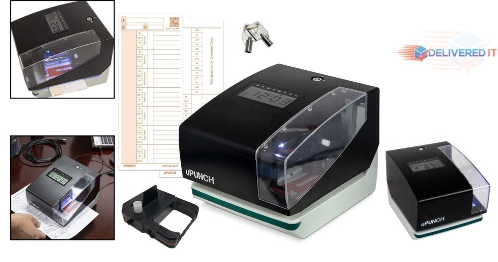 Digital Time Clock Plastic Compact System for Employee Tracking & Stamping