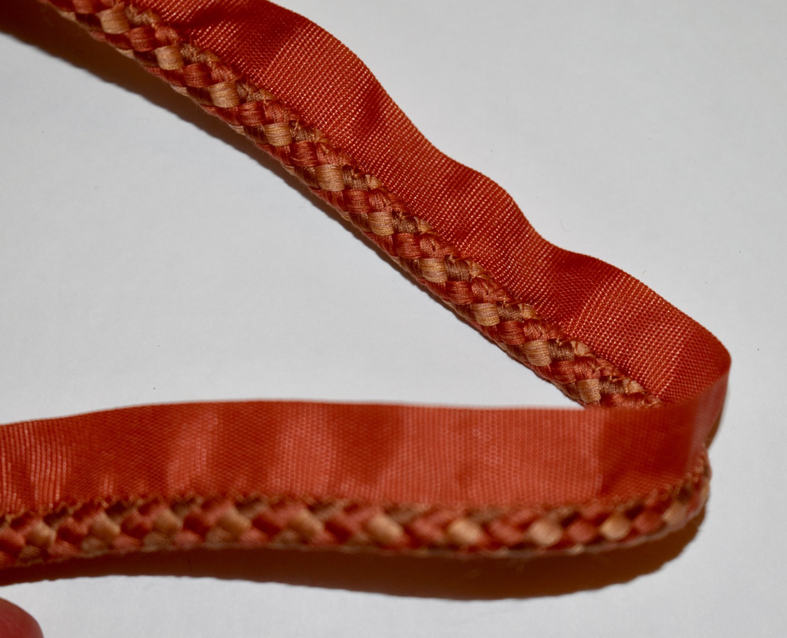7 yds (252") Samuel & Sons LANCASTER CORD WITH TAPE Rust Orange 3/8" Cord Trim