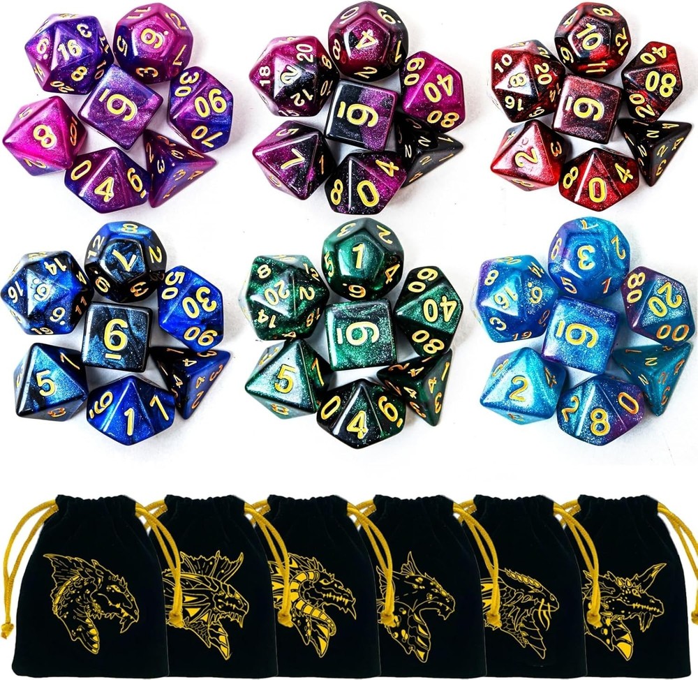 DND Dice Set 42 Pcs Polyhedral Dungeons and Dragons Rolling Dice for D&D RPG ...
