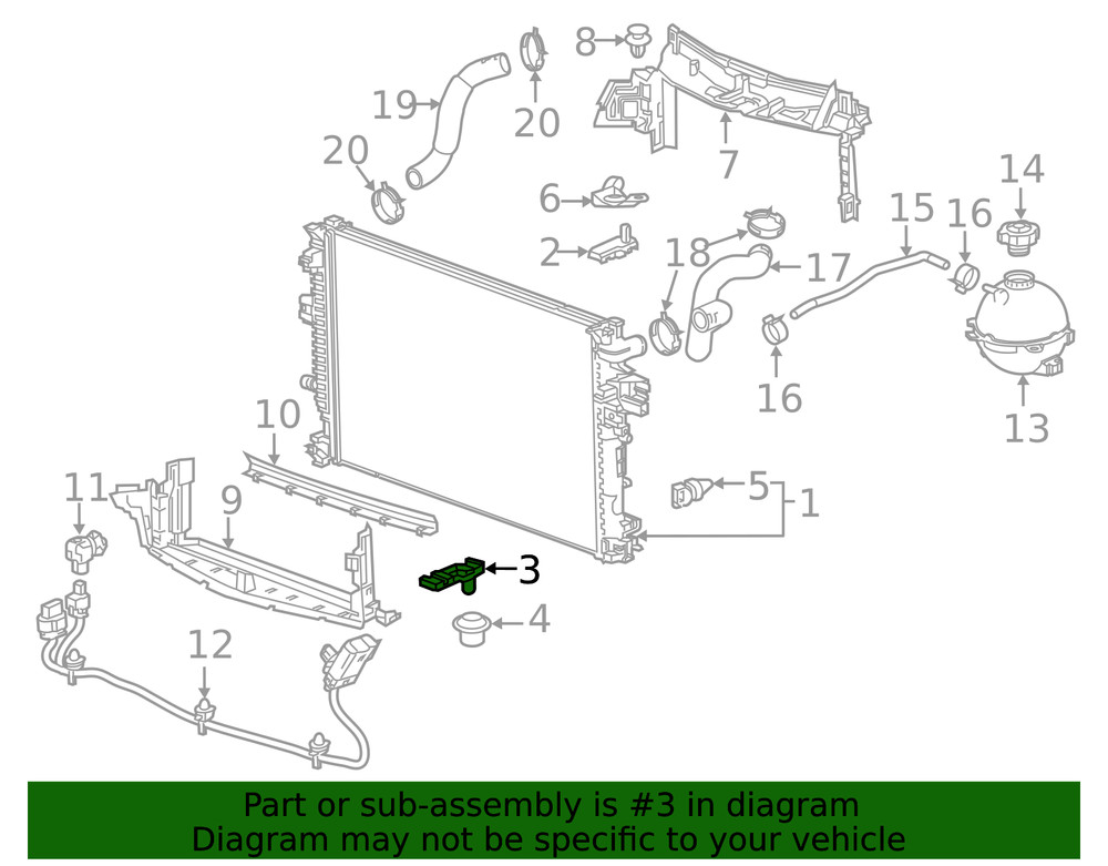 Genuine GM Radiator Mount Bracket 23336340